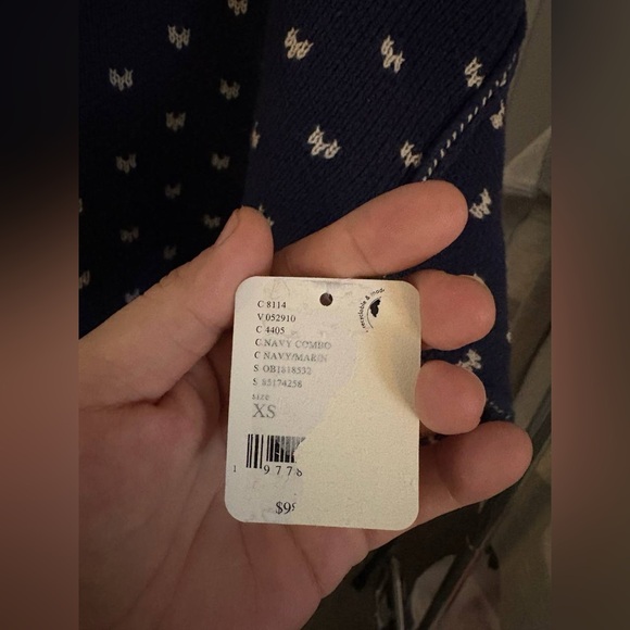 Free People Navy and Light Blue Cowl Neck Sweater - Picture 7 of 13